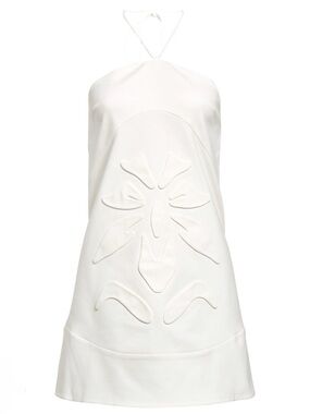 Alexis White Halter Mini Dress with Appliqué Detail
